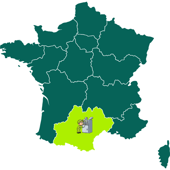 Carte de la région Occitanie